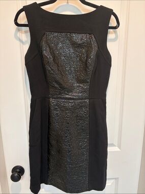 Milly of New York Black Textured-Panel Mini Dress designer